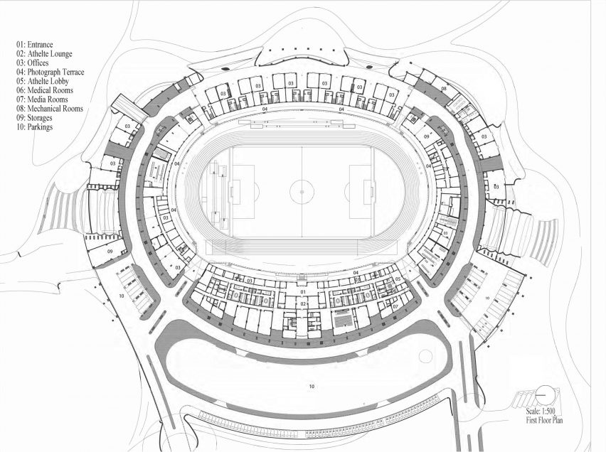 Floor plan of Quzhou Stadium