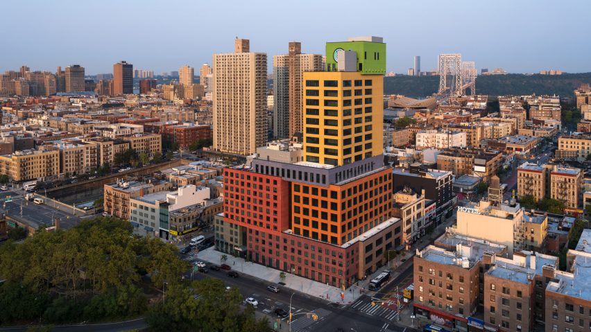 MVDVR radio tower stacked colourful boxes Washington Heights
