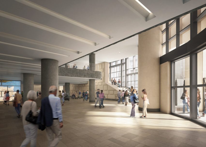 View of interior of Sainsbury Wing