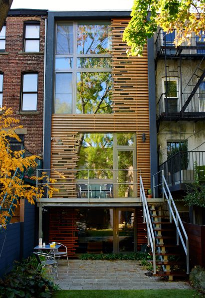 Passive Brooklyn Townhouse cedar facade