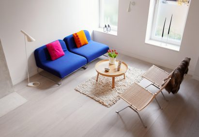 Brooklyn Passive house living room from above