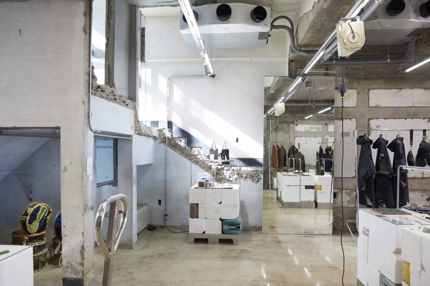 Schemata Architects creates a sports store with fixtures made from discarded marine debris