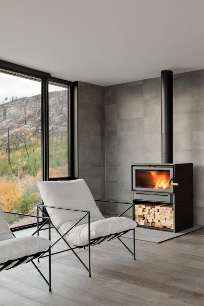 Living room fireplace