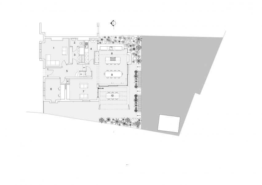 Ground floor plan of The Weathered House by Selencky Parsons