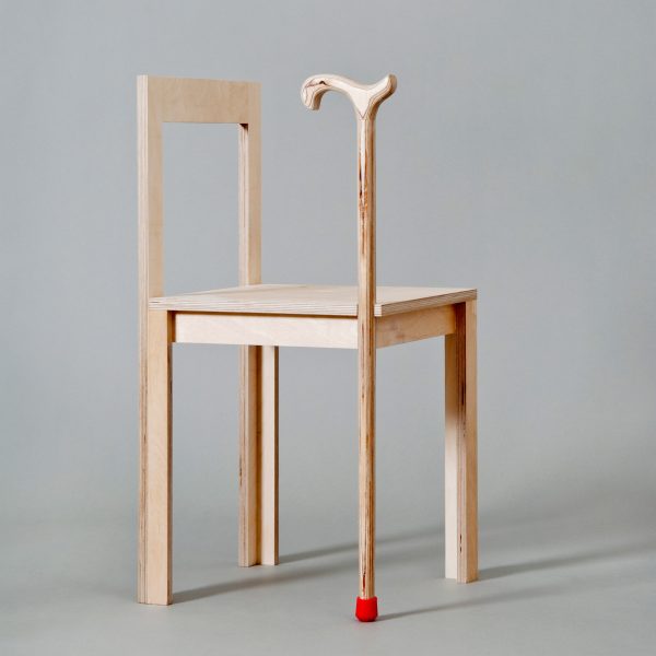 Wooden chair created on the Design for Health course at Sheffield University
