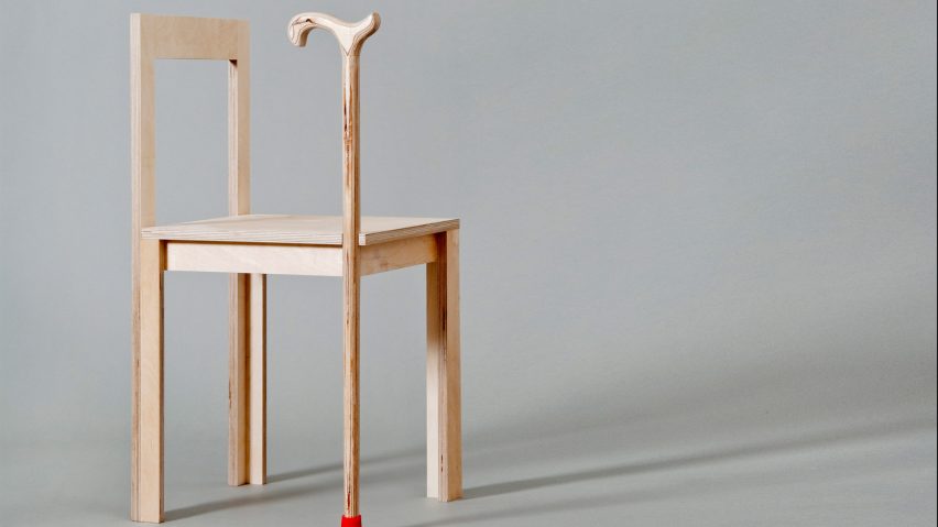 Wooden chair created on the Design for Health course at Sheffield University