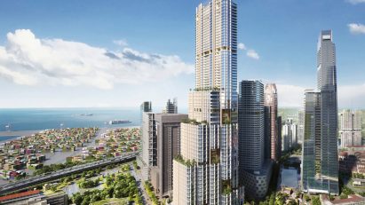 SOM supertall singapore from a distance rendering