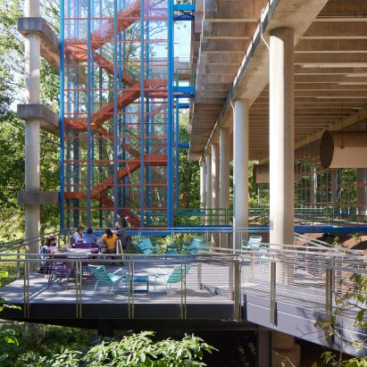 Wellesley Science building outdoor staircase