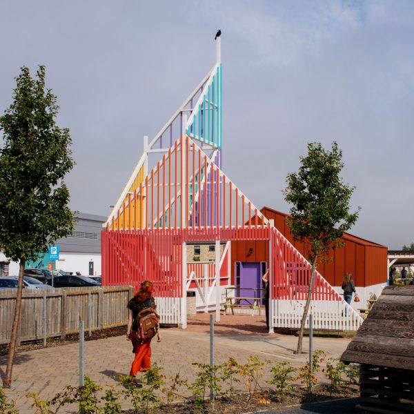 Colourful entrance at Walk-Up Avenue by New Practice