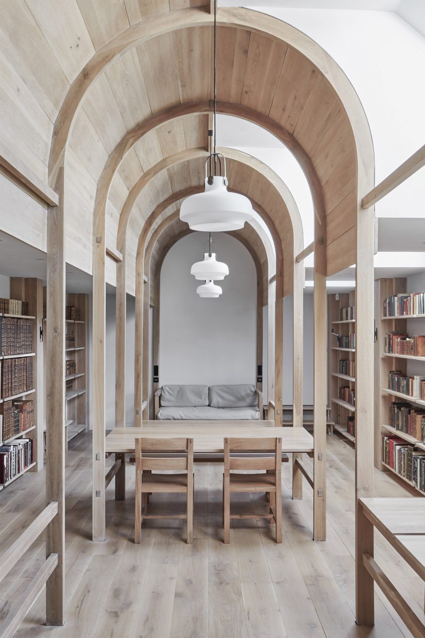 Interior of Stanbridge Mill Library by Crawshaw Architects