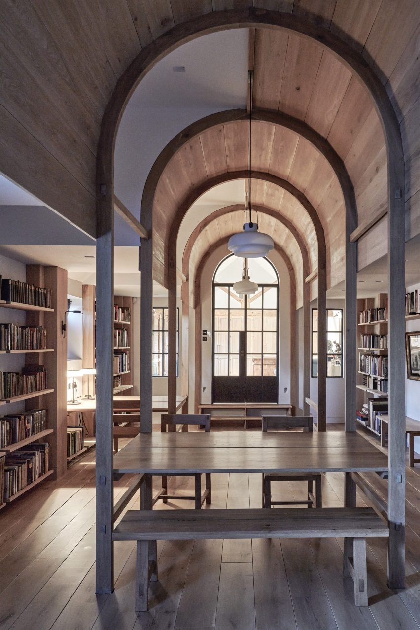 Interior of Stanbridge Mill Library by Crawshaw Architects