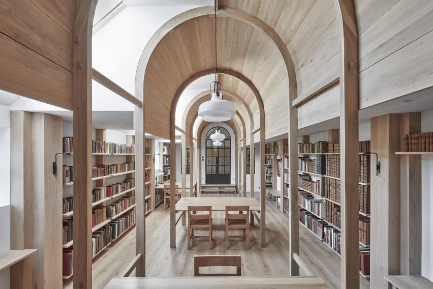 Interior of Stanbridge Mill Library by Crawshaw Architects
