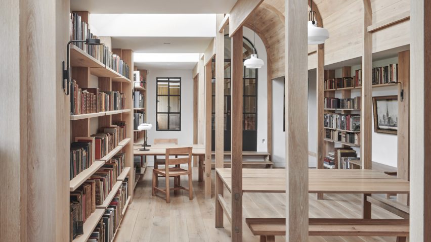 Interior of Stanbridge Mill Library by Crawshaw Architects