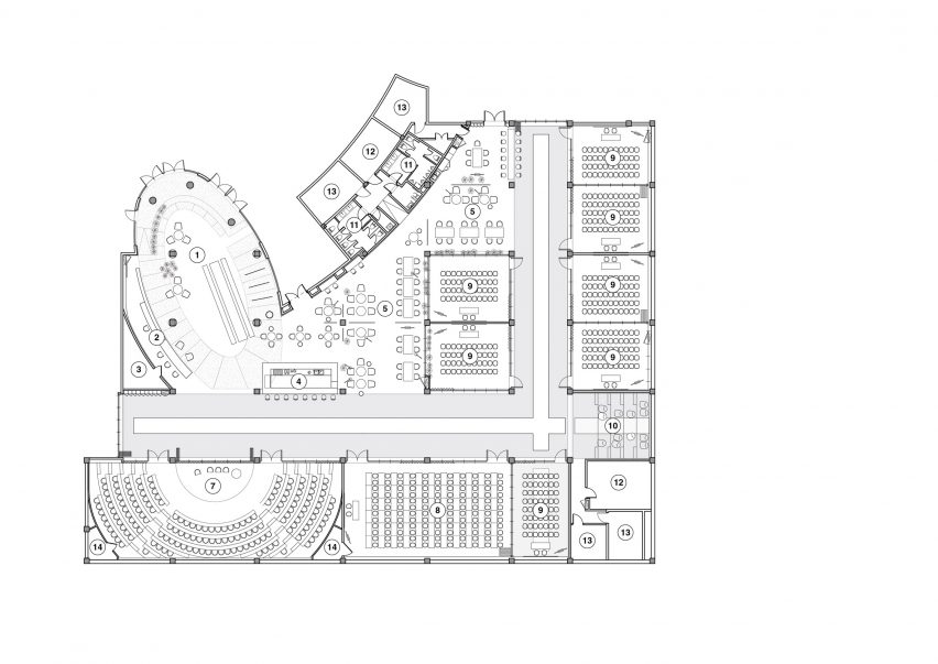 Plan of Superimpose Architecture's creates subterranean conference centre