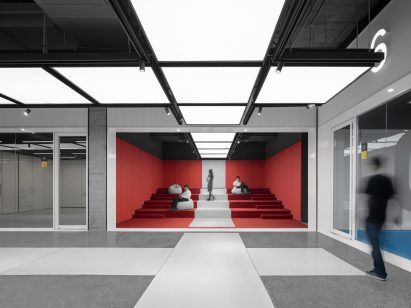 Interior image of different work spaces at the conference centre