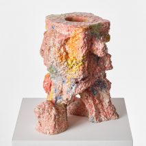 Superbloom 02 sculptural vase on a white pedestal