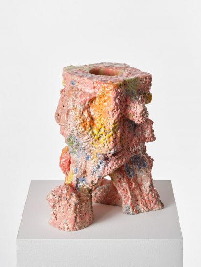 Superbloom 02 sculptural vase on a white pedestal