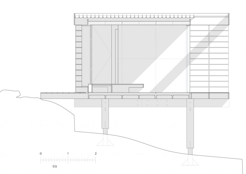 Section of The Hermitage cabin by Llabb
