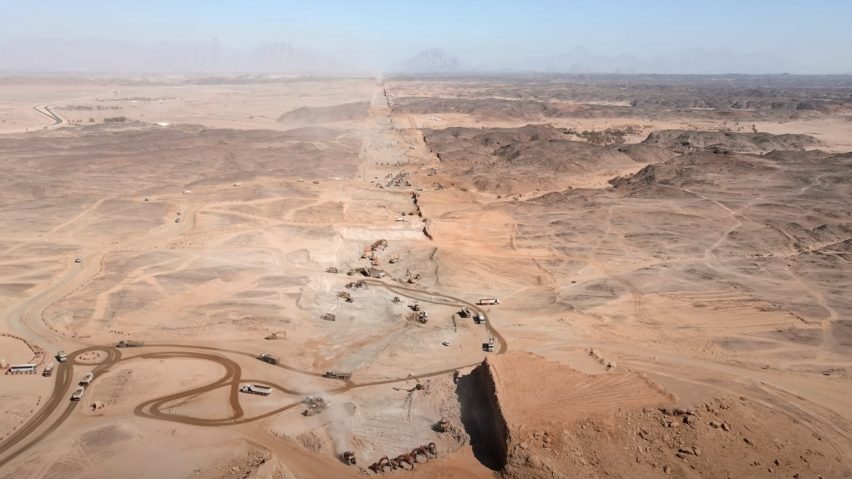Drone footage of The Line construction