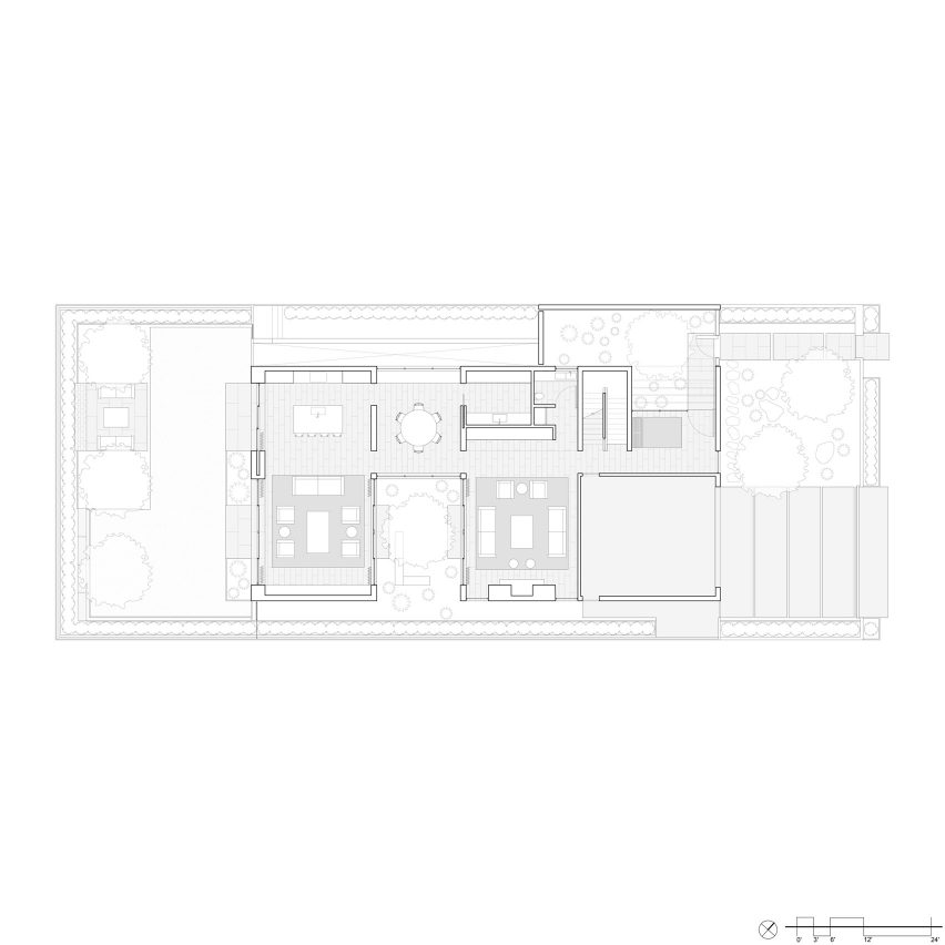 Ground floor plan, Twentieth house by Woods and Dangaran