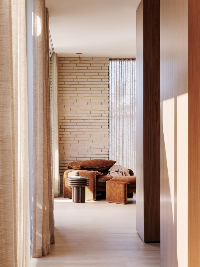 Bedroom armchair in Twentieth house by Woods and Dangaran