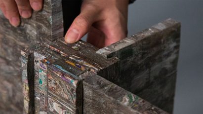 Close-up of wood joinery by student at The University of Hong Kong