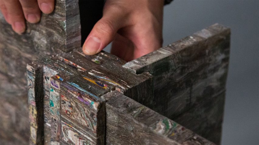 Close-up of wood joinery by student at The University of Hong Kong