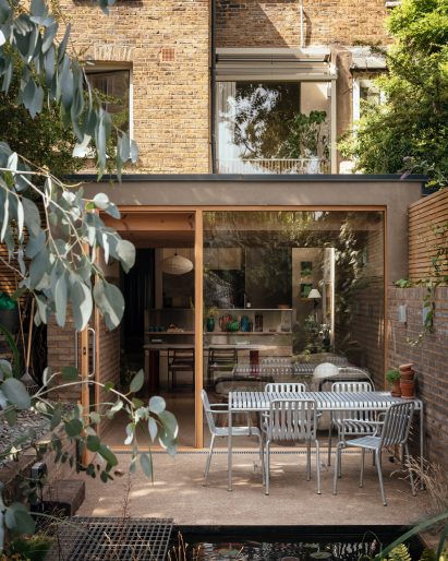 Exterior of the Walled Garden house extension by Nimtim Architects