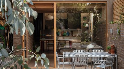 Exterior of the Walled Garden house extension by Nimtim Architects