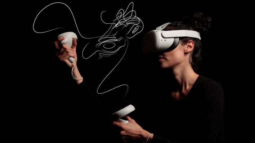 Photo of person wearing VR headset
