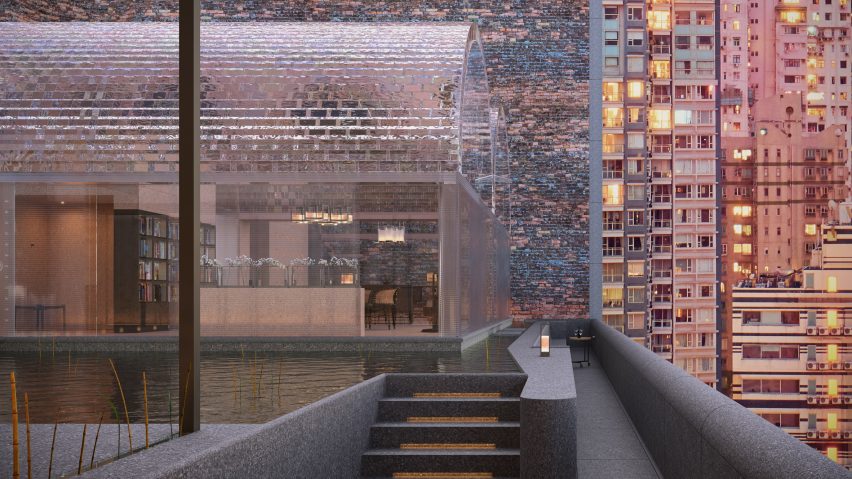 Photograph of a glass house