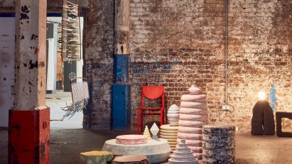 Photo of sculptures in showroom