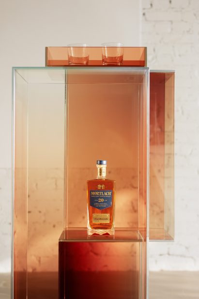 The whisky cart with a bottle of whisky placed within it