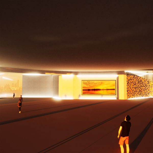 A digital image of the inside of a natural history museum 