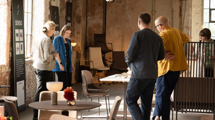 Photo of people in a showroom