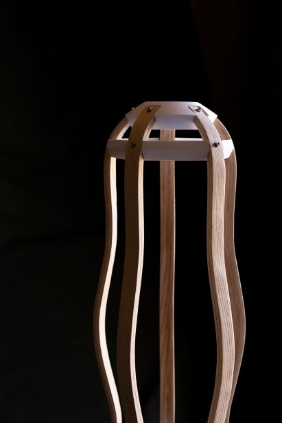 Photograph of an assembled frame as part of the light installation