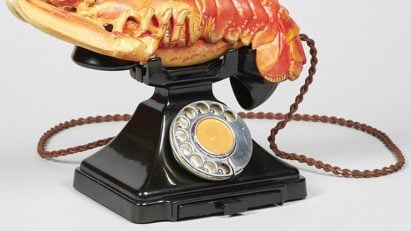 A surrealist lobster telephone