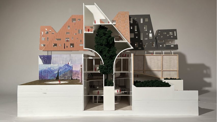 Sectional view of a building