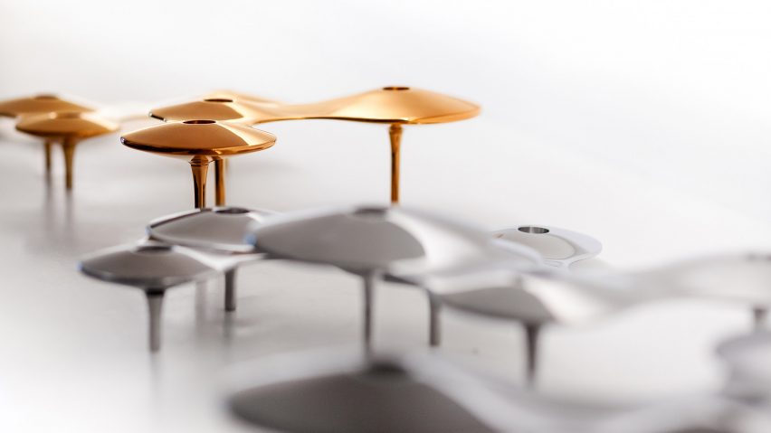 Silver and gold candle holders