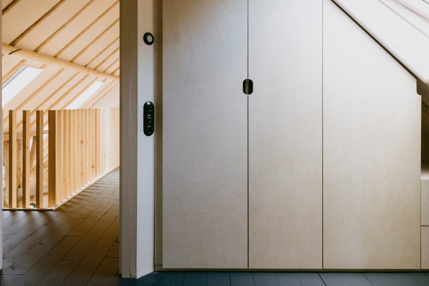 Built-in plywood closets