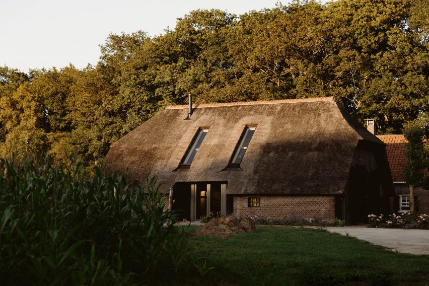 Skylights in thatched roof of Barn at the Ahof by Julia van Beuningen