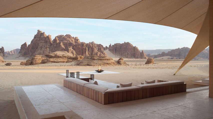Terrace of suite at Banyan Treet AlUla resort