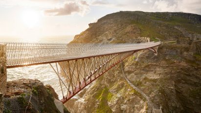 Bridge high above water