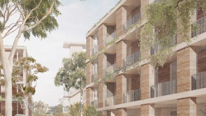 Render of residential buildings at Dairy Road from street level