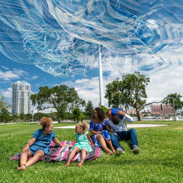 Bending Arc Sculpture by Studio Echelman