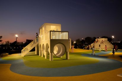 A small building on a playground inDoha