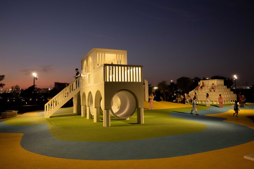 A small building on a playground inDoha
