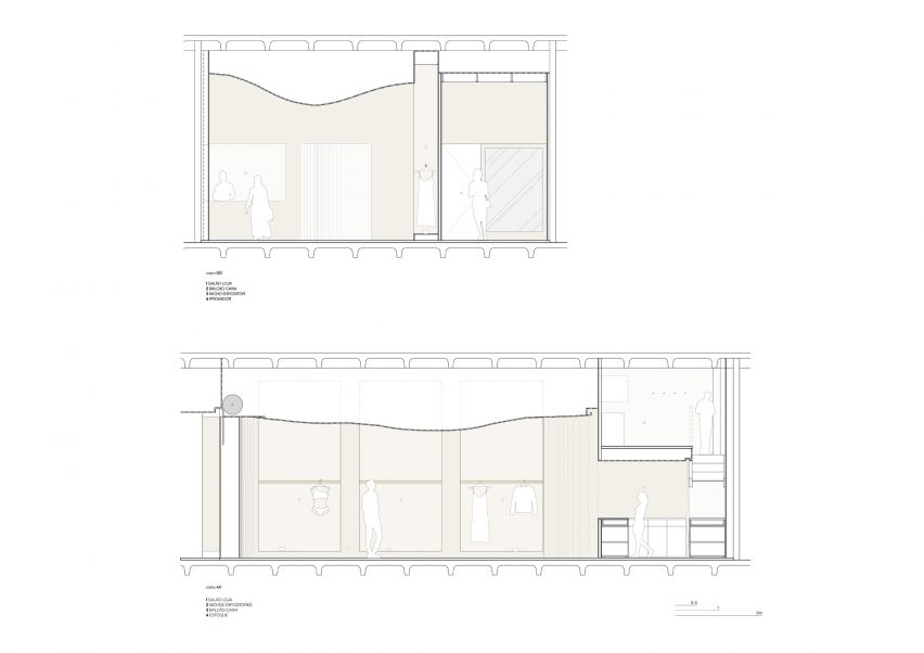 Haight clothing store section drawing by AIA Estúdio