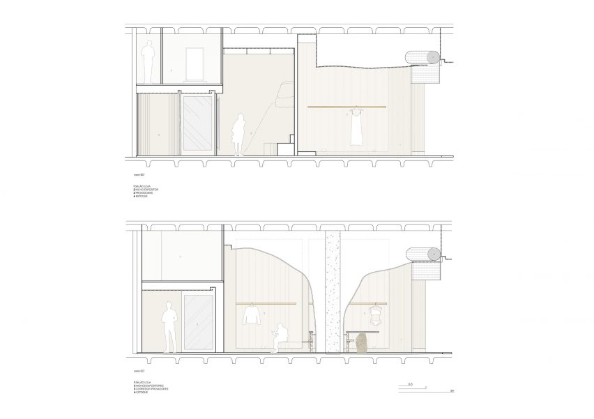 Haight clothing store section drawing by AIA Estúdio