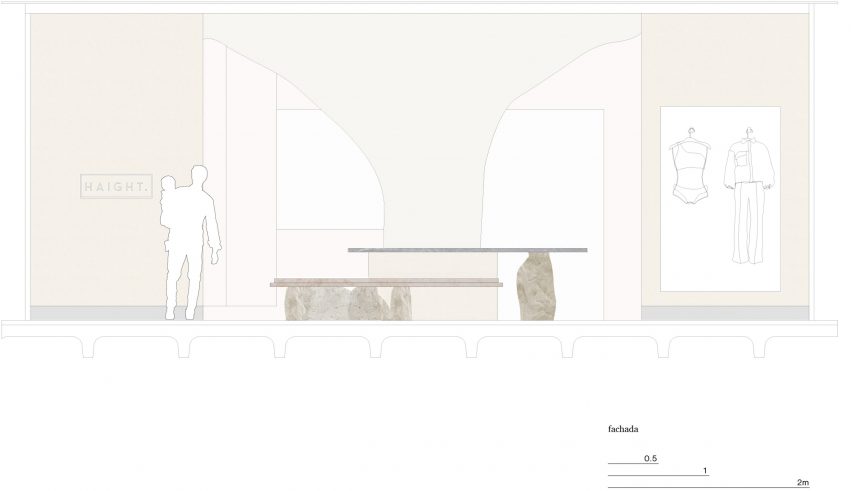 Haight clothing store elevation by AIA Estúdio